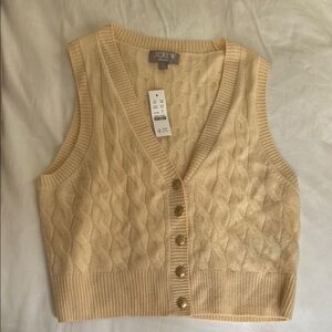 J.Crew Beige Cable Knit Vest